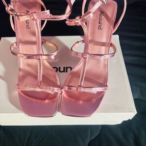 Abound Metallic Pink Strappy Heels